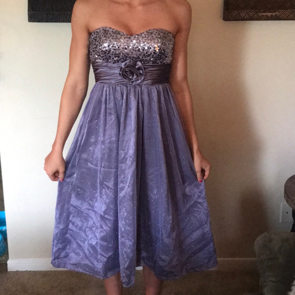 Purple sparkle prom dress